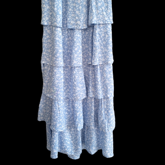 KIVARI - BLUE FLORA TIE BACK MAXI DRESS4 - Picture 6 of 8